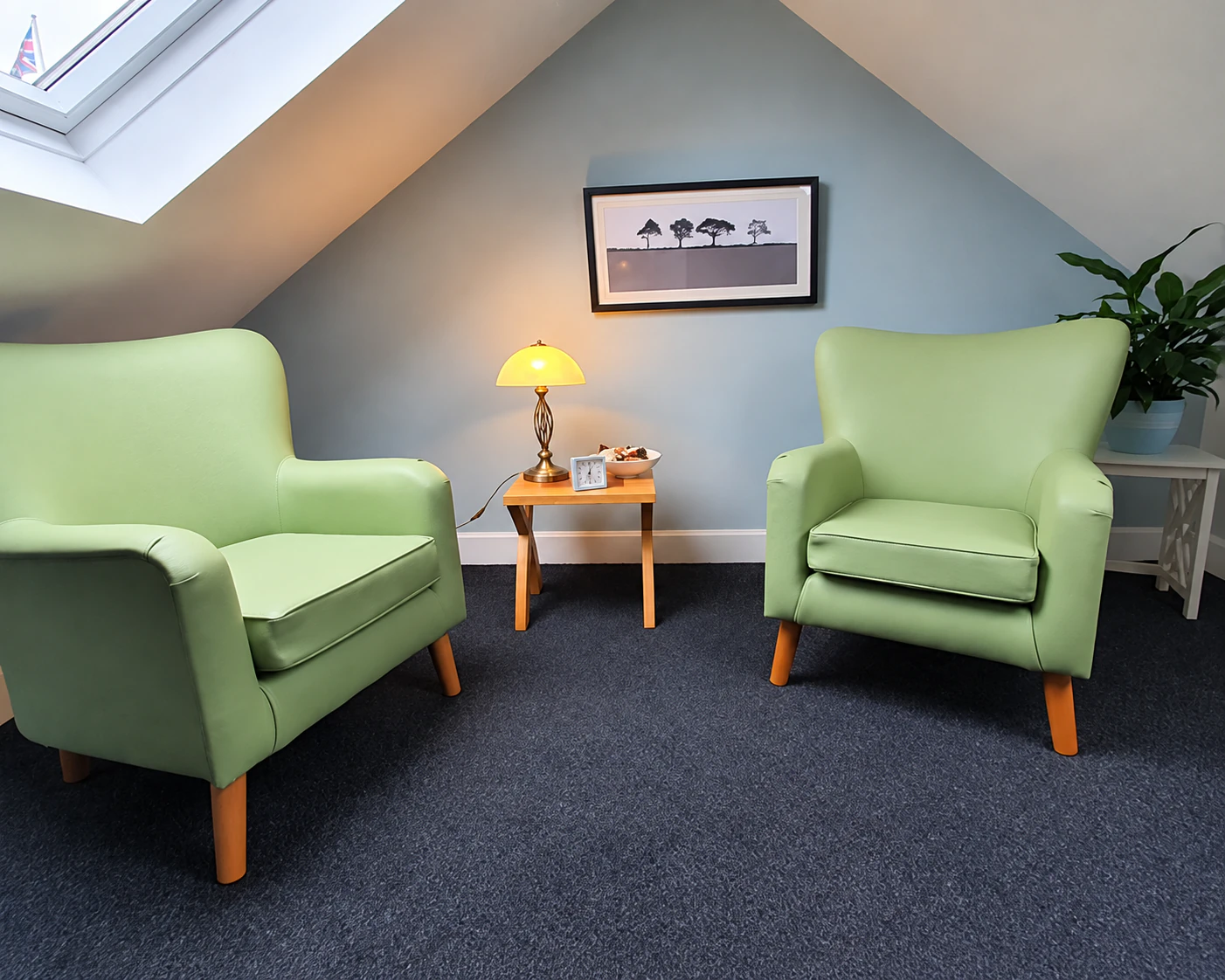 Haddington clinic with green consultation chairs