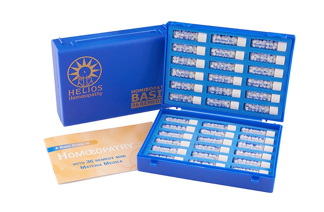 Open Helios homeopathy remedy kit